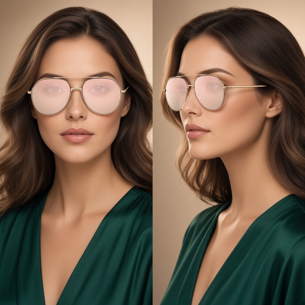 Sunglasses, Fashion Sunglasses Vintage Metal Pink Mirror Lens Glasses Women 2026
